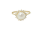 Bague 52.5 Bague en or jaune, perle de culture et diamants 58 Facettes 33428
