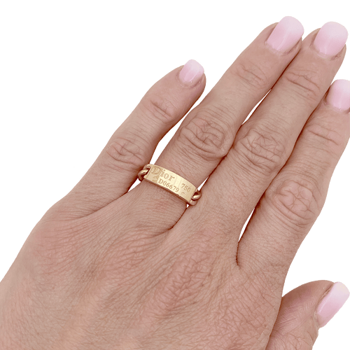 Bague 53 Bague DIOR, "Gourmette" en or jaune. 58 Facettes 34572