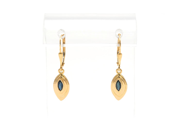 Boucles d'oreilles Boucles d'oreilles 1970 en or jaune serties de saphirs 58 Facettes B542