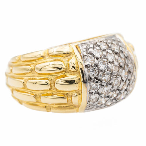 48 Bague Jonc Or jaune, Or blanc Diamant 58 Facettes 1649333CN