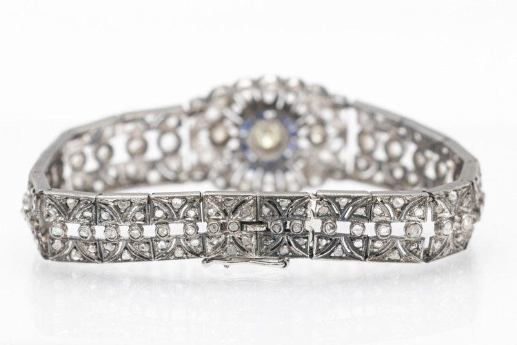 Bracelet Bracelet ancien d'époque Art Déco, richement serti de pierres précieuses 58 Facettes 10685