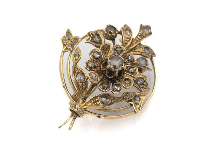 Broche Broche ancienne en or avec diamants, Pays-Bas, milieu du XIXe siècle. 58 Facettes 9359V