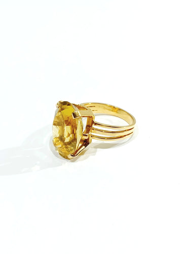Bague 53.5 Bague Or rose et Citrine 58 Facettes