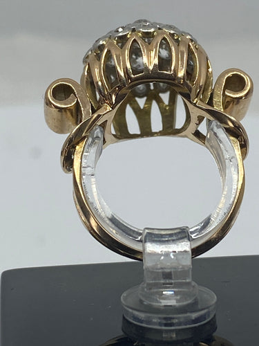 Bague 51 Bague en or 18ct de forme boule sertie de diamants vers 1940/1960 58 Facettes AB41bis