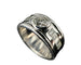 Bague 54 Bague or blanc sertie d'un diamants et 10 diamants taillés en baguette 58 Facettes
