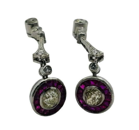 Boucles d'oreilles Boucles d'oreilles Rubi Art Déco œil d'oiseau 58 Facettes 50203