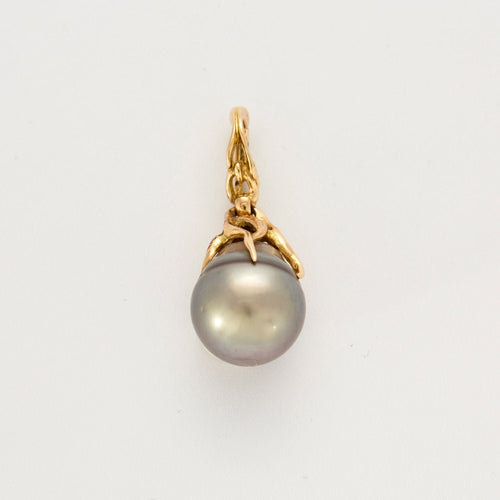 Pendentif Pendentif or jaune et perle baroque grise 58 Facettes