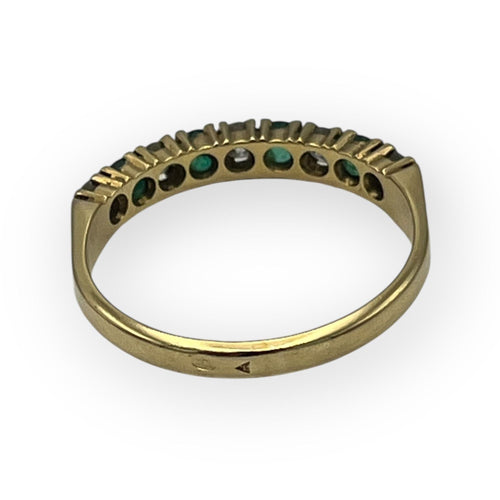 Bague 61 Anneau en or jaune, diamants et émeraudes 58 Facettes 149056827