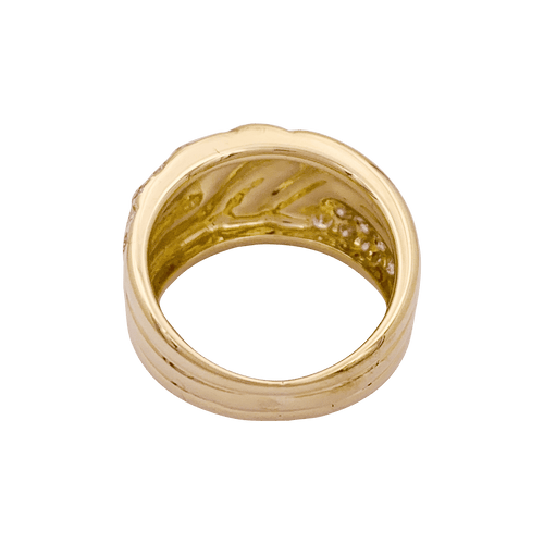 Bague 47 Bague godrons en or jaune et diamants. 58 Facettes 34440