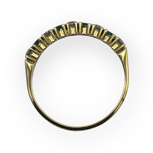 Bague 61 Anneau en or jaune, diamants et émeraudes 58 Facettes 149056827