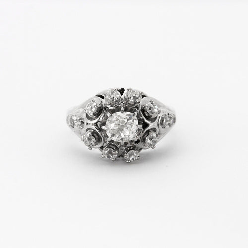 Bague 60 Bague Dôme Diamants Or Blanc 58 Facettes