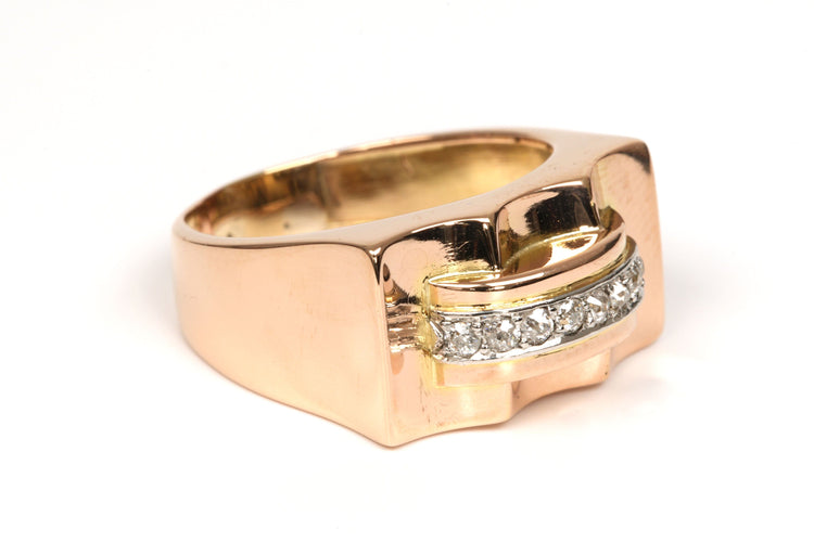 Bague 61 Bague Tank Art Déco or jaune diamants 58 Facettes 21795