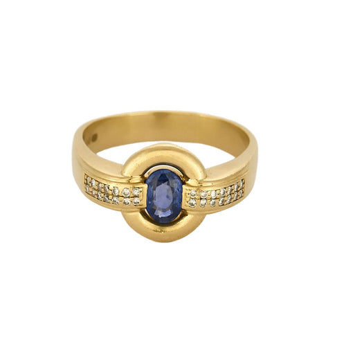 Bague 65 Bague en or jaune, saphir et diamants 58 Facettes CHAL0855