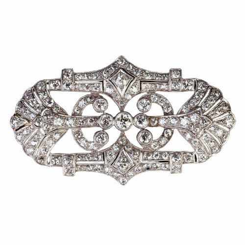 Broche Broche Art Déco en platine avec diamants de 6,30 ct 58 Facettes 0020000140