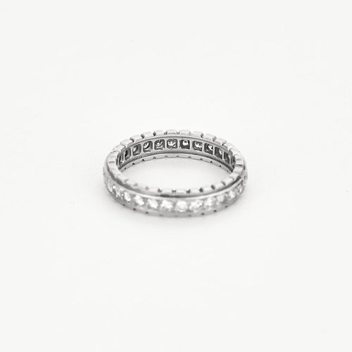 Bague 56 Alliance américaine en platine et diamants 58 Facettes DAX0011