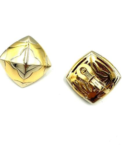 Boucles d'oreilles BVLGARI. Collection "Pyramide", boucles d'oreilles 2 ors 18K 58 Facettes