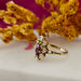 Bague 54 Bague marguerite or jaune grenat diamants 58 Facettes 7051