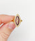 Bague marquise antique en or 18k, verre violet et perles