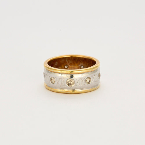 Bague Alliance or jaune, or blanc et diamants 58 Facettes LP766/13