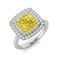 Bague 53 Bague en platine et or jaune 18 carats diamant jaune 2,50 carats 58 Facettes