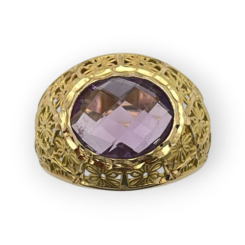 Bague 52 Bague or jaune améthyste 58 Facettes 149061005