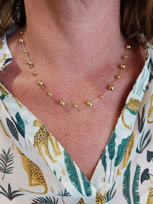 Collier collier boules or jaune 58 Facettes 090511