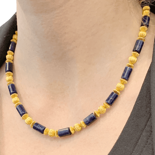 Collier Collier Lalaounis, or jaune, sodalites. 58 Facettes 34619
