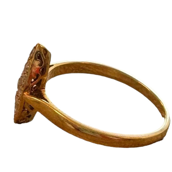 Gelbgold-Diamant-Marquise-Ring