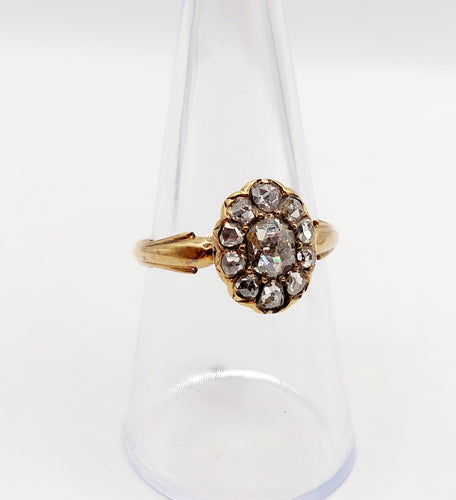 Bague 55 Bague marquise victorienne diamants taillés en roses en or 18k 58 Facettes A06438