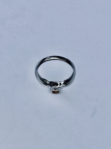 Bague 57 Bague Or Blanc Diamants Citrine 58 Facettes