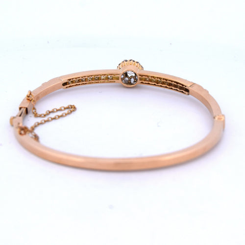 Vintage armbånd i gult guld med diamanter 