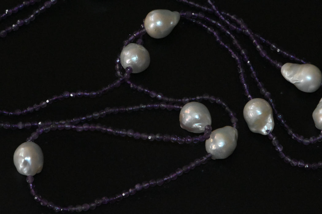 Amethyst And Freshwater Pearl Necklace