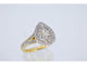 Bague 54 Bague d'entourage en or en forme de larme avec diamants 58 Facettes 2154