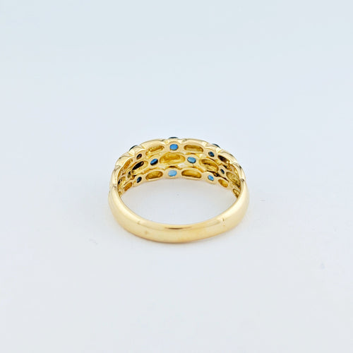 Bague 57 Bague en or jaune et saphirs 58 Facettes 33376