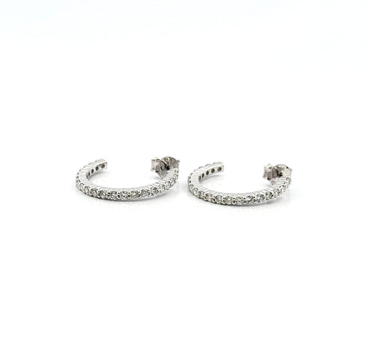 Boucles d'oreilles Boucles d’oreilles créole or blanc et diamants 58 Facettes