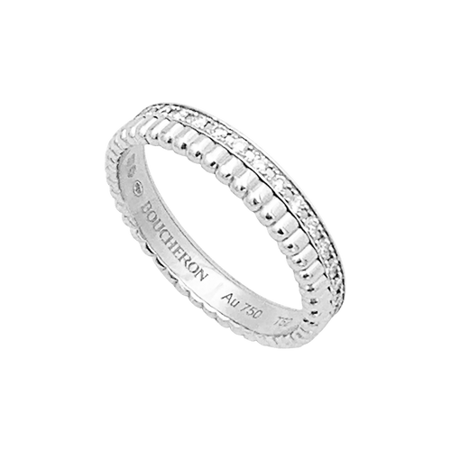 Bague 52 Alliance Boucheron "Quatre Radiant Edition" or blanc et diamants. 58 Facettes 34644