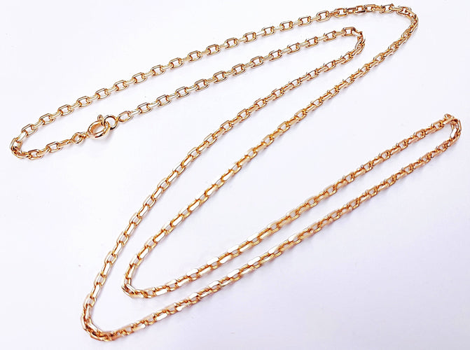 Collier Chaîne or jaune maille forçat massive 60cm 58 Facettes CH.COU.1583-60cm