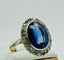Bague 59 Bague ancienne en or jaune et platine avec un saphir et des diamants 58 Facettes 50270