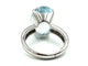 Bague 57 STERN. Bague or blanc 18K, aigue-marine et diamants 58 Facettes
