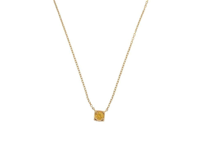 Collier collier DINH VAN 608113 le cube or jaune 18k & saphir jaune 58 Facettes 268003