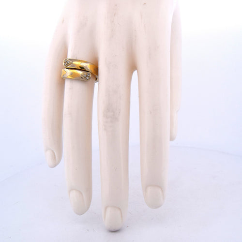 Bague 51 Bague vintage en or jaune et diamants des années 1980 58 Facettes