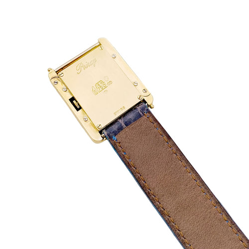 Montre Montre Poiray, "Ma Première", or jaune, nacre, saphir, cuir. 58 Facettes 35127
