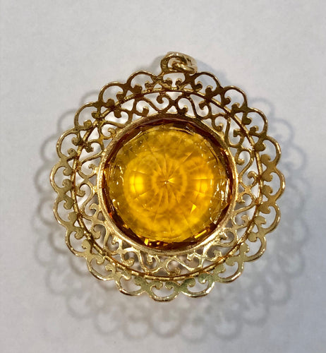 Pendentif Pendentif ancien or jaune citrine 58 Facettes