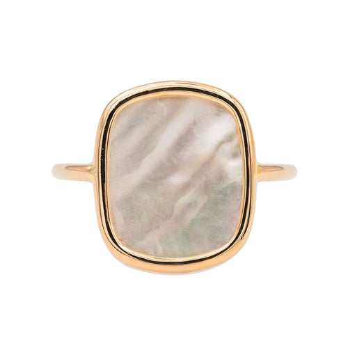 Bague 55 Ginette NY Bague White MOP antique ring Or rose Nacre 58 Facettes 3089114CN