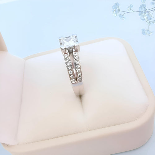 Bague 53.5 Bague de fiançailles Diamants 1,16 carat Or gris 58 Facettes AA 1744