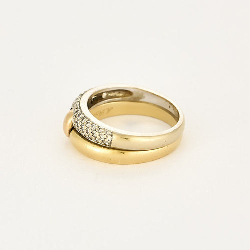 Bague 60 A.ROURE - « CHUT….JE T'AIME » - Bague ouvrante trois ors et diamants 58 Facettes SQU3655