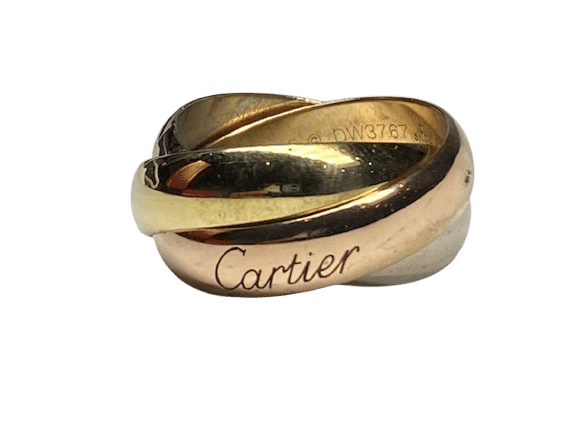 Bague 55 CARTIER - bague trinity grand modèle 3 ors 58 Facettes 240456