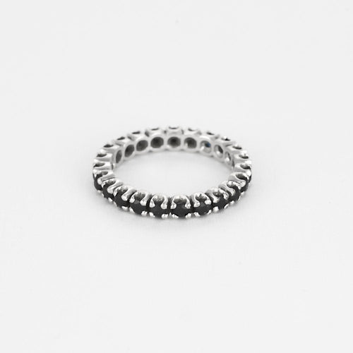 Bague 53 Alliance américaine en or blanc et saphirs 58 Facettes CAN1473X4