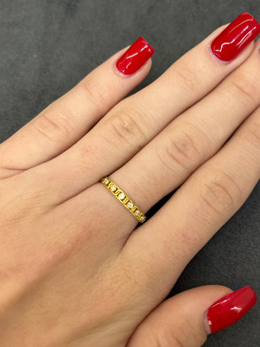 Bague Alliance or jaune et diamants 58 Facettes 00003801
