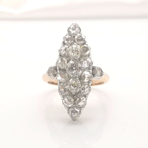 Bague 55 Bague vintage Or rose platine & Diamants 58 Facettes